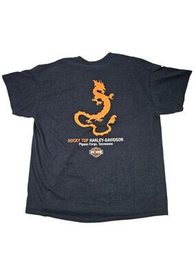 Rocky Top Harley-Davidson Dragon Graphic T-Shirt Pigeon Forge Tennessee Men's Si